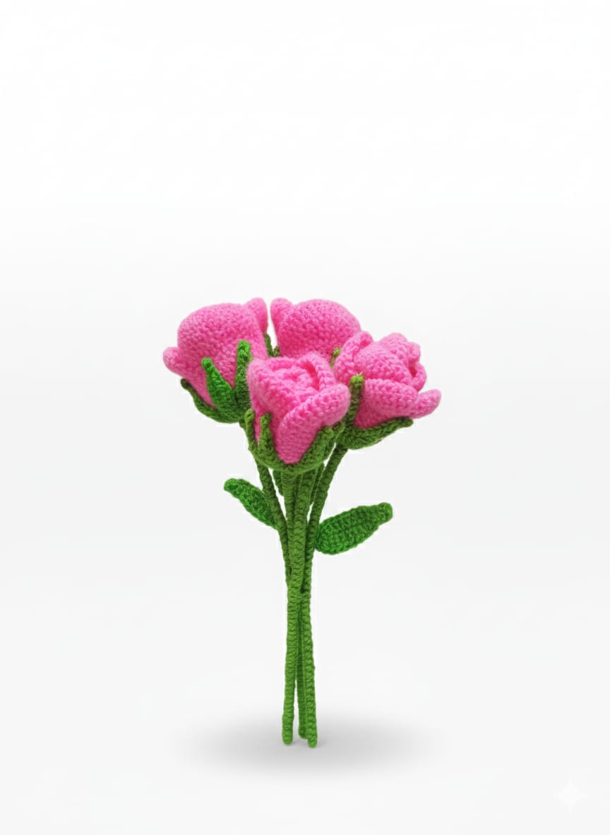 Handmade Crochet Guldasta – Eternal Blooms Crafted with Love